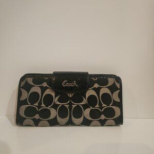 Coach Classic Monogram Canvas and Leather Clasp Bifold Wallet